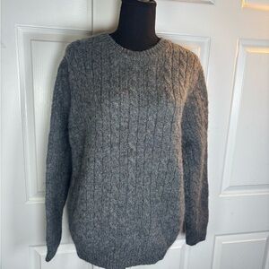 Brandy Melville Gray Cable Knit Wool Sweater